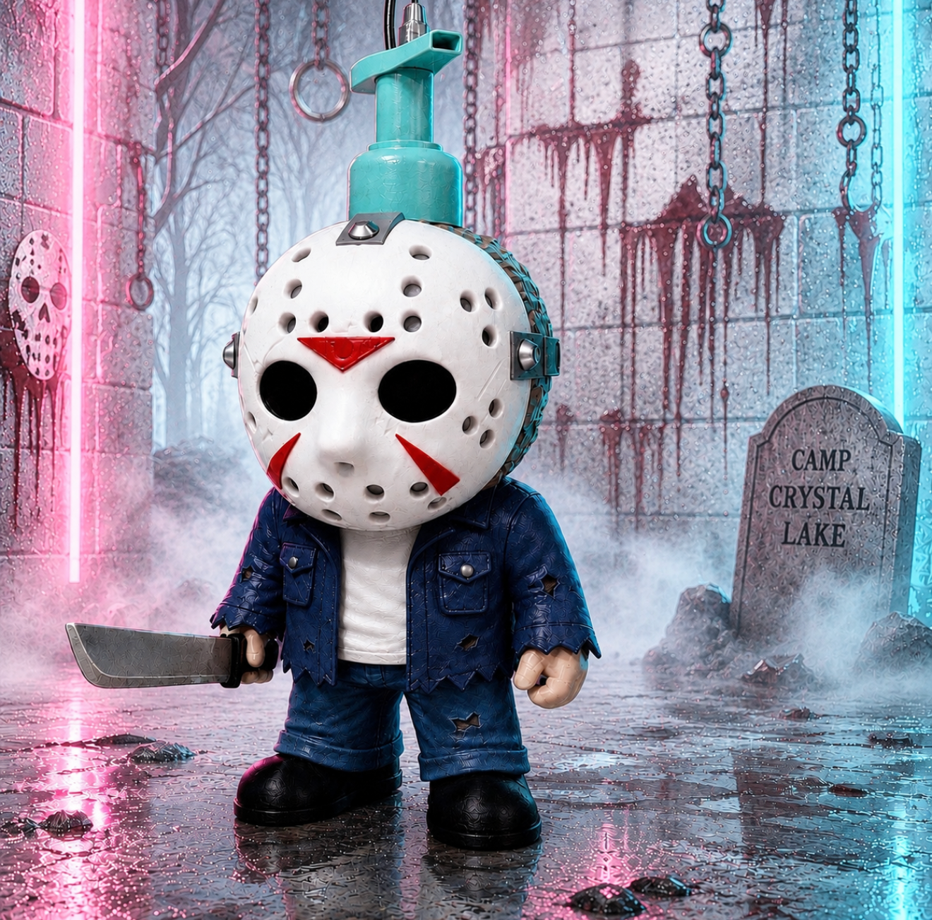 Scary Mask Man Foam Soap Holder (infinity Prints)