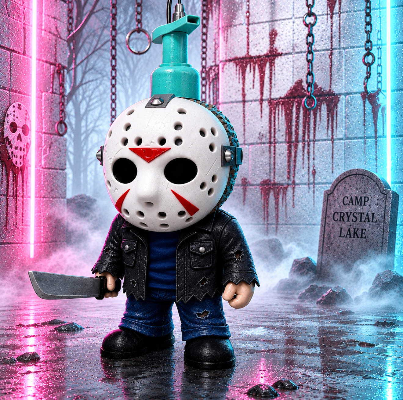 Scary Mask Man Foam Soap Holder (infinity Prints)
