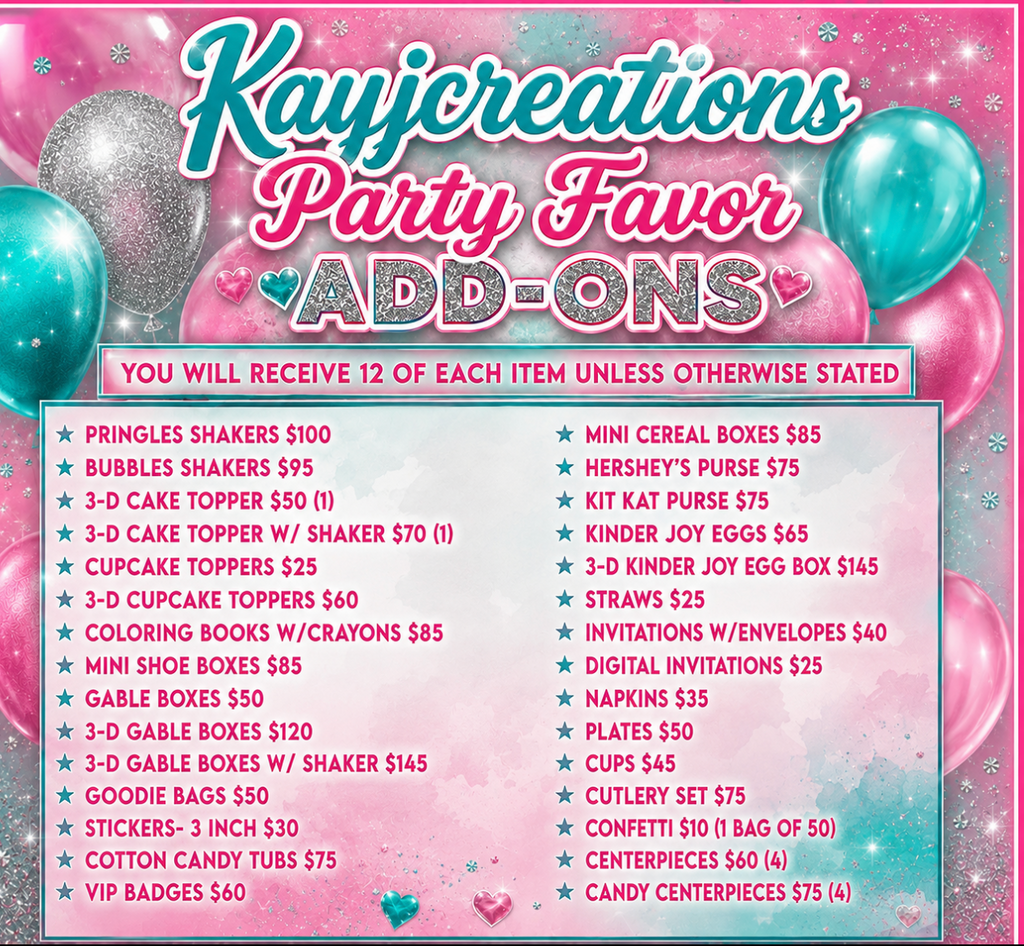 Party Favor ADD-ON Extras