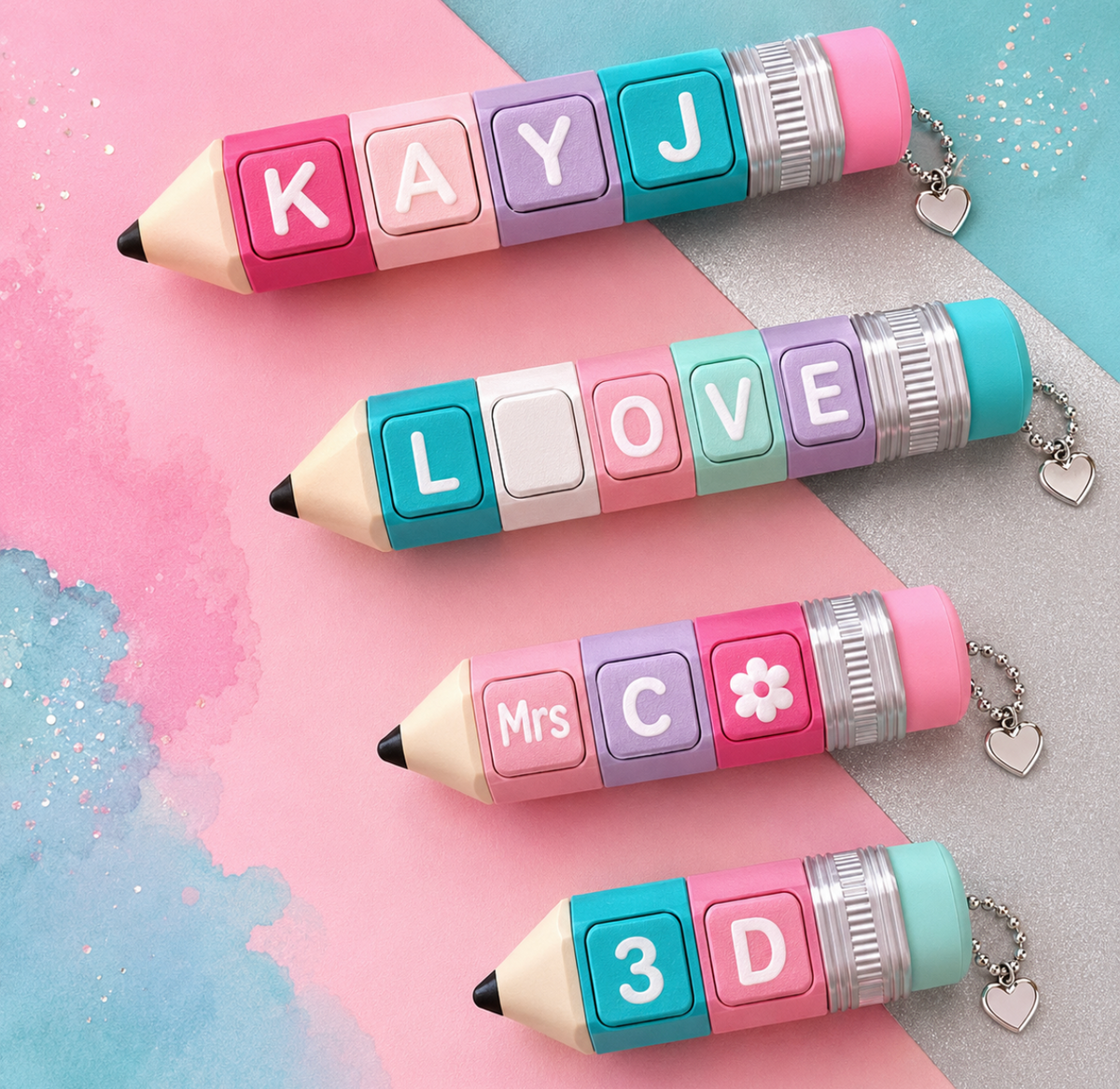3D Printed Pencil Clicker Keychains