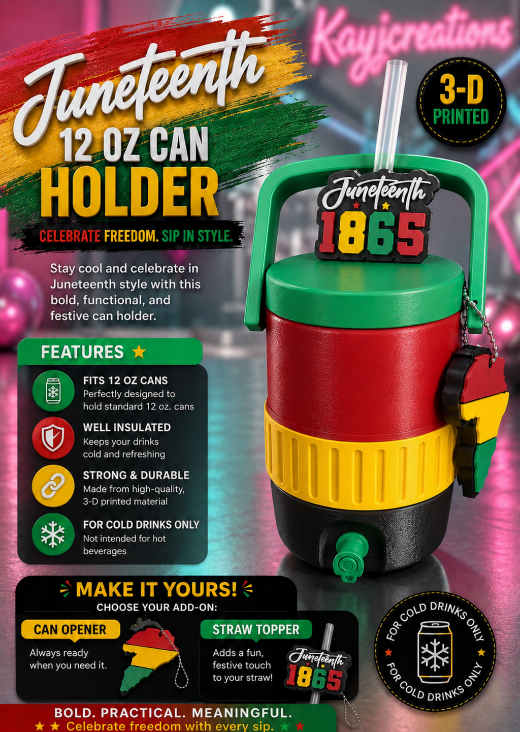 Juneteenth Can Cooler